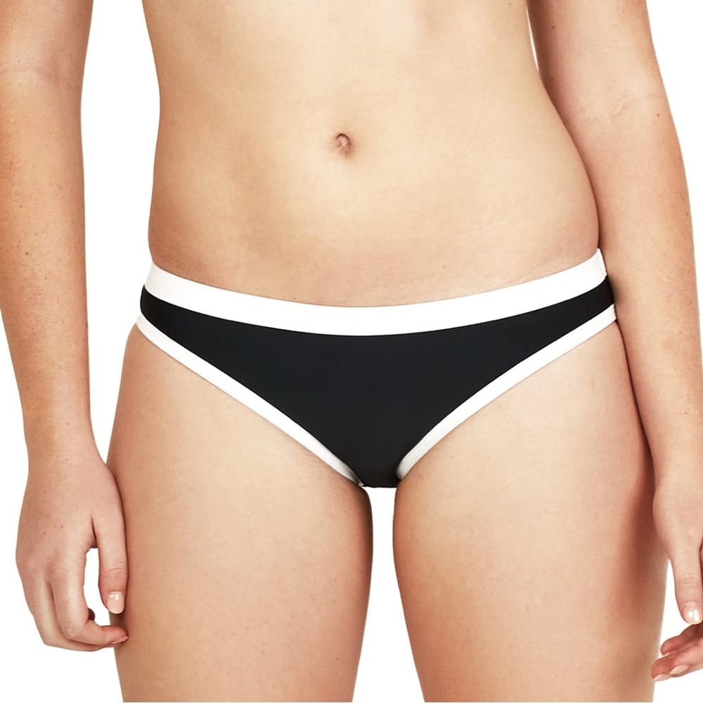 NWT‎ Speedo Bikini Bottom Hipster Swimwear Black White Trim XS